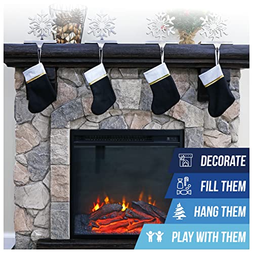 Iconikal Black Mini Christmas Stockings 7.5 Inch 24 Pack Holiday Decor