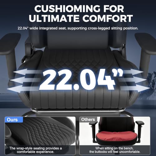 LUCKRACER Gaming Chair with Footrest, 90°-155° Reclining Ergonomic
