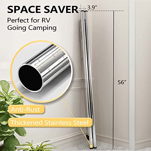 URYAN 95-Inch Heavy Duty Stainless Steel Clothes Drying Rack with 20 Windproof Hooks, Folding Indoor & Outdoor Laundry Organizer