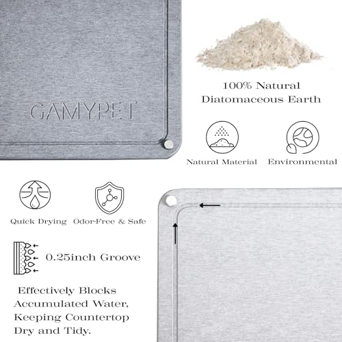 Large Dish Drying Mat for Kitchen 24x16 Dark Gray - Water Absorbent & Supportive