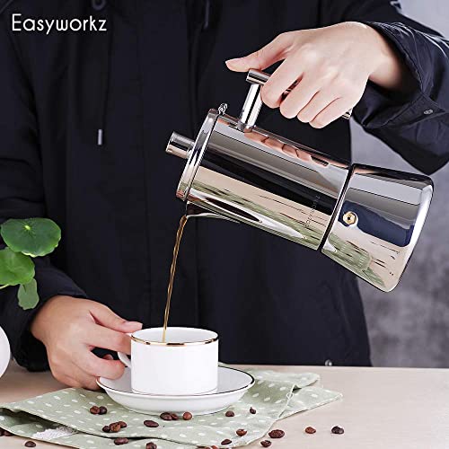 Stainless Steel 4-Cup Stovetop Espresso Maker - Silver / 6.8 oz