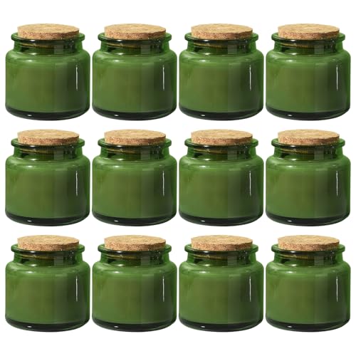 Veiuwa 12-Pack Green Citronella Candles 4oz Outdoor Reusable Tins, Long Burn for Patio Garden Camping