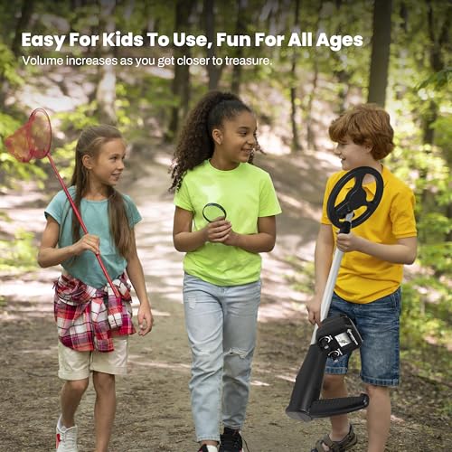 Junior Metal Detector for Kids - Lightweight & Adjustable Treasure Hunter with 6.5" Coil