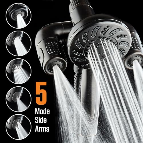 AquaDance Oil Rubbed Bronze High-Pressure Handheld Shower Head with 156 Modes & Hydro Arms