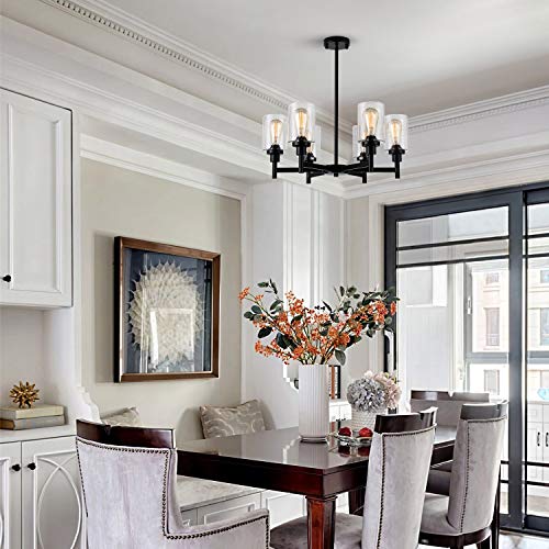 Black Farmhouse Chandelier for Dining Room - 6-Lights D25" Variation of THIS listing