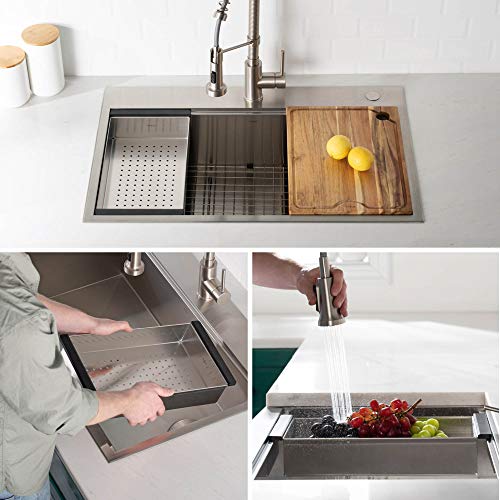 Stainless Steel Workstation Kitchen Sink Colander - 16.75 Inch