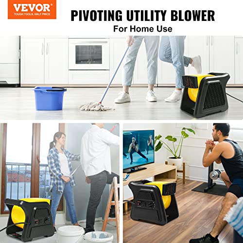 VEVOR 600 CFM Pivoting Utility Floor Fan High Velocity Blower for Drying