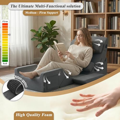 Axelrod 9PCS Orthopedic Bed Wedge Pillow Set Melange Gray - Post Surgery Support