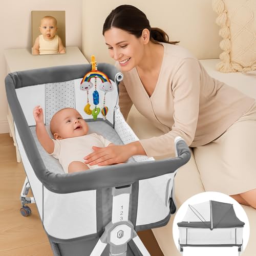 4-in-1 Baby Bassinet with Wheels & Adjustable Height - Gray (Variation of THIS listing)