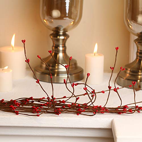 WILLBOND 64 Feet Red Pip Berry Garland for Christmas & Holiday Decor - 30 Packs