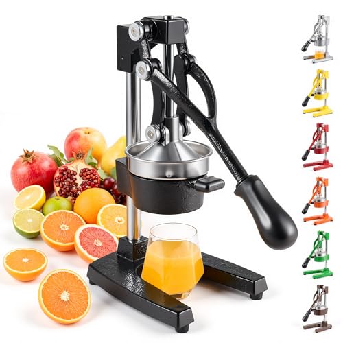 CO-Z Black Manual Citrus Juicer - Heavy Duty Orange & Lemon Press with Removable Strainer