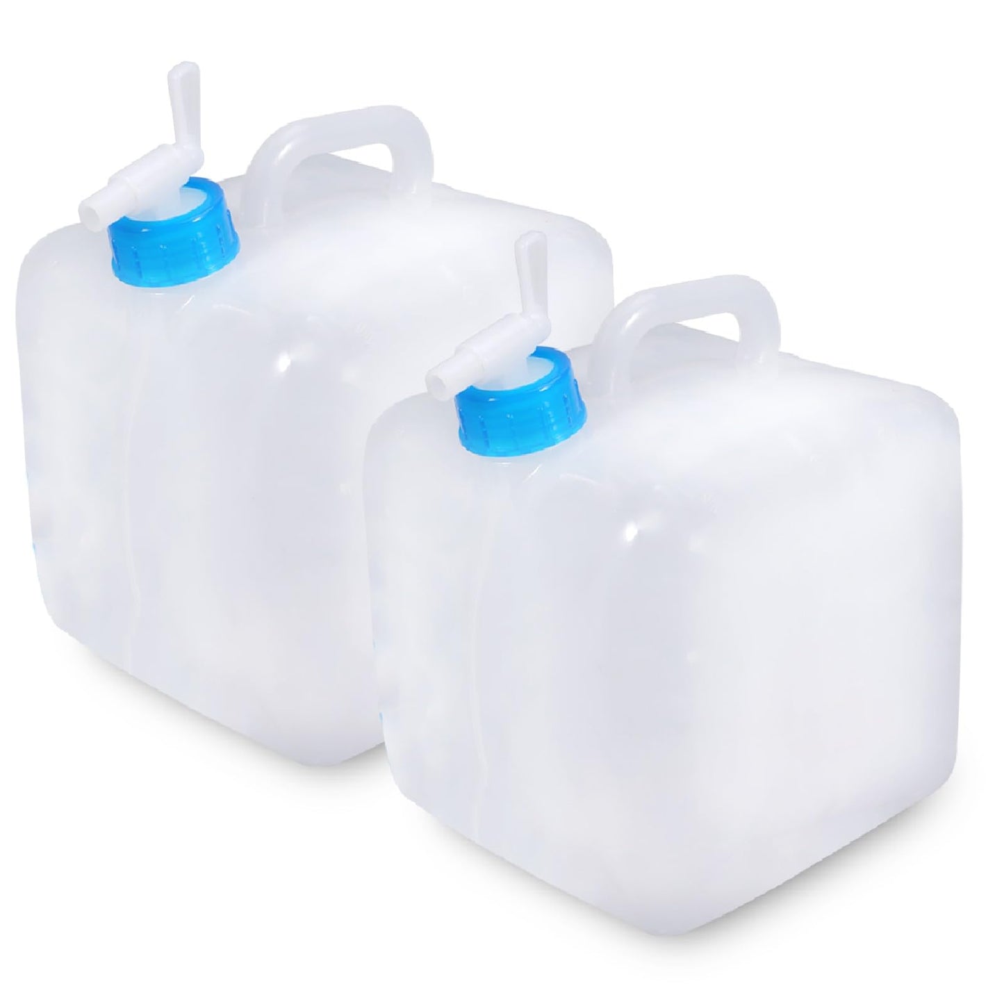 BEWBBAT 2 Pack Collapsible Water Container with Spigot 2.6 Gallon, Foldable Camping Water Storage Jug Portable Water Tank Canteen for Outdoor Hiking, Fishing, Emergency