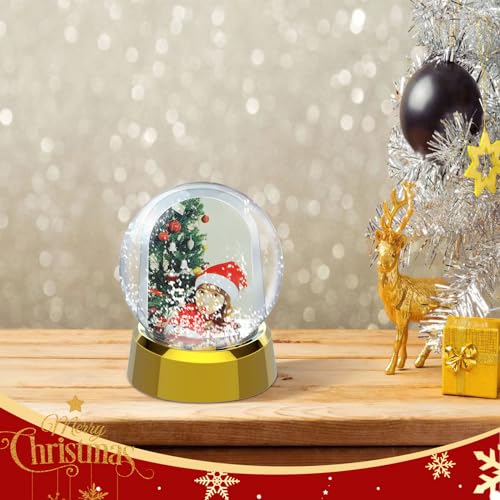 BeapTcely 4 Pack Christmas Snow Globe Photo Frames DIY Waterless Floating Water Globes Black White Silver Gold