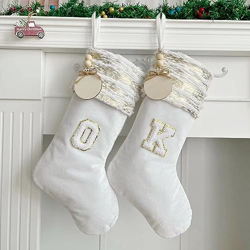 Personalized Cable-Knit 20in Christmas Stocking with Name Tag - HYTENSUN Sod009wts