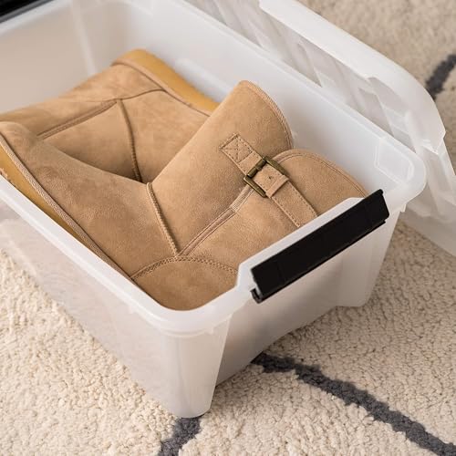 IRIS USA 6-Pack 13 Qt Storage Bins with Lids - Pearl Plastic Organizer