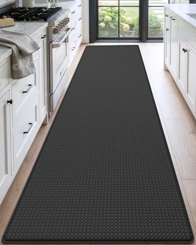 Kitchen Anti Fatigue Floor Mat 23x94 Black Cushioned Standing Rug - Waterproof & Easy to Clean