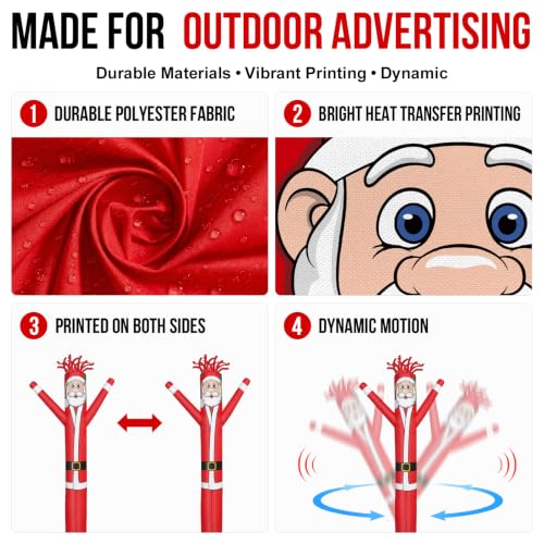 GOODENY 10FT Tall Santa Claus Inflatable Tube Man Wacky Wavy Dancing Sign for Outdoor Christmas Decoration - Santa-10FT