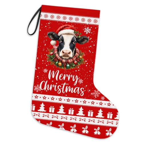 Cow Christmas Stockings - Festive Holiday Decor for Fireplace & Gifts