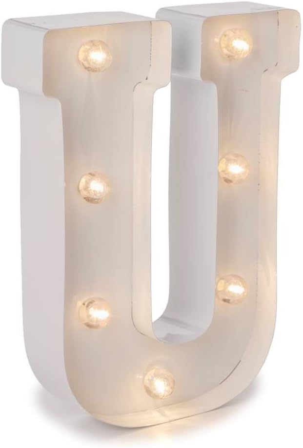 Silver Metal Marquee Letter J - 9.87” Tall Galvanized Decor for Events & Home
