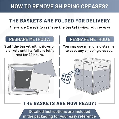 NaturalCozy 11-Inch Cotton Rope Storage Baskets Set - Off White & Mixed Brown, 3-Pack for Closet, Kids Toys, Nursery Organization