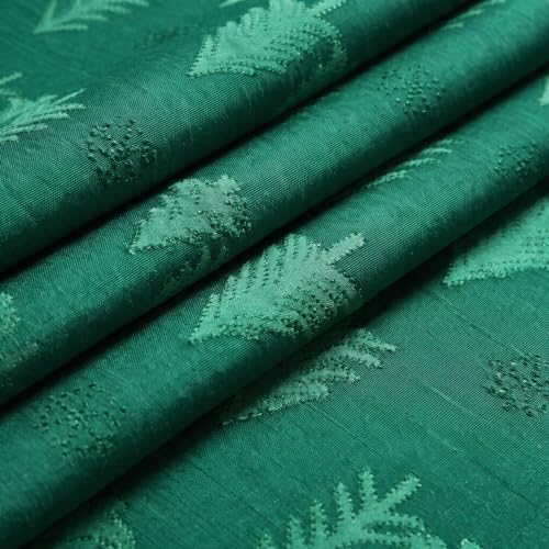 Horaldaily Green Jacquard Round Tablecloth 60x60 Inches for Indoor & Outdoor Use
