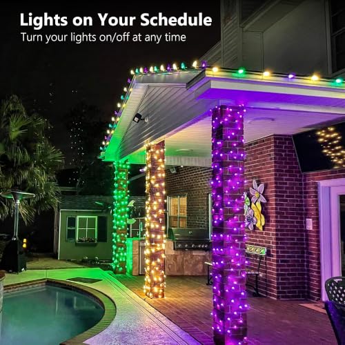 Brizled RGB Smart Halloween String Lights 100 LED 33 ft with Green Wire, Alexa/Google Compatible