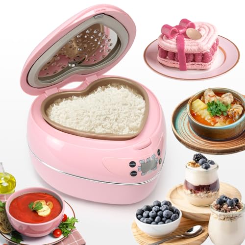 Peach Heart Shape Rice Cooker 8 Cup Cooked, 4 Uncooked Rice,