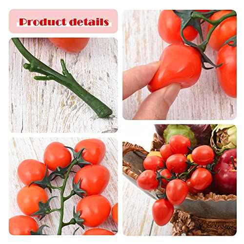 Fake Cherry Tomatoes Artificial Fruit Plastic Lifelike Simulation House Kitchen Decoration (15 Grain)