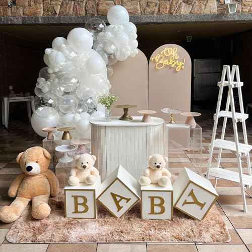 White Balloons 12 Inch Wedding Pearl White Latex Balloons, Thicker Matte White Clear Party Helium Balloon Set for Birthday Engagement Anniversary Bridal Shower Winter Christmas Party Decoration