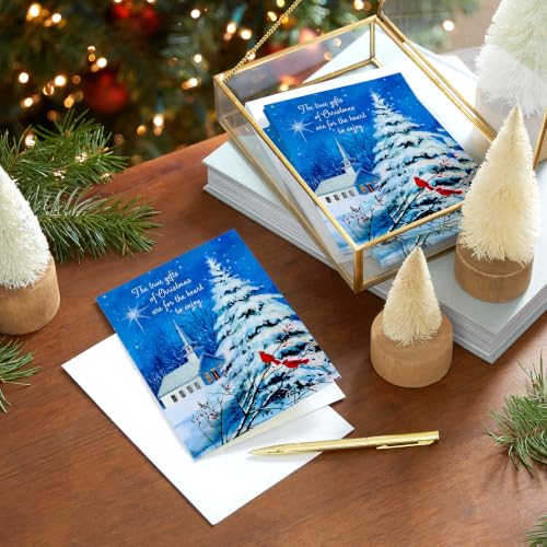 Winter Church Religious Christmas Cards 16-Pack - DaySpring Holiday Greeting Cards