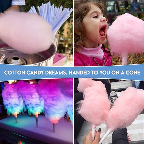 Perfectware 500ct Cotton Candy Cones Bulk Pack - 12 Inch Food-Grade Paper