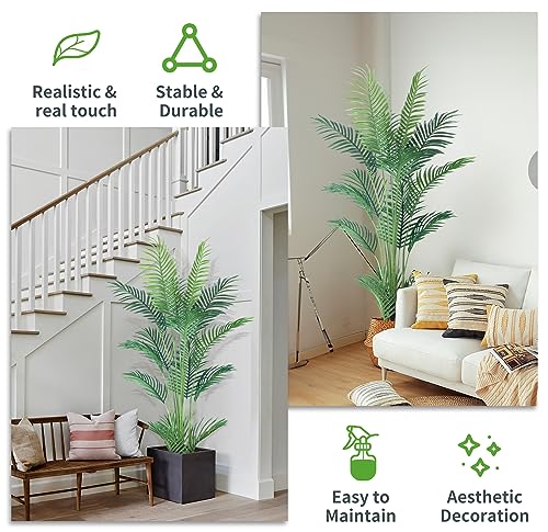 HAIHONG 4.5FT Artificial Areca Palm Tree 2-Pack - Real Touch Leaves, Adjustable Branches, Indoor Outdoor Decoration