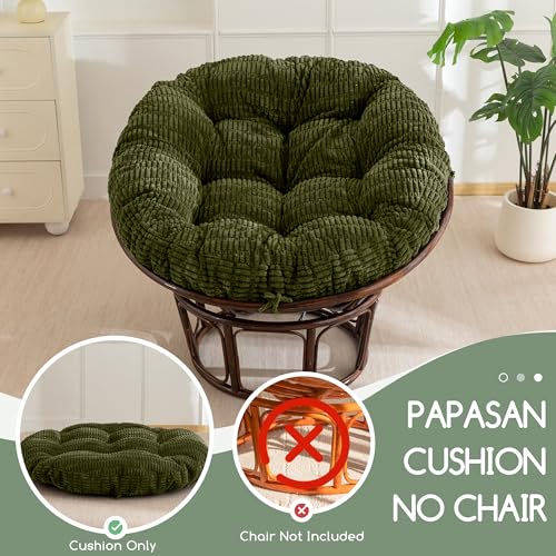HIGOGOGO Green Papasan Chair Cushion 48 Inch Supportive Corduroy Cover