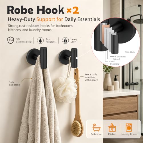 Nolimas Matte Black 5-Piece Bathroom Hardware Set with 24" Towel Bar - Variation A