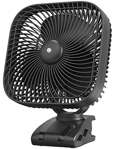 20000mAh Rechargeable Clip-on Fan with Light & Hook for Camping, Outdoor & Desk Use