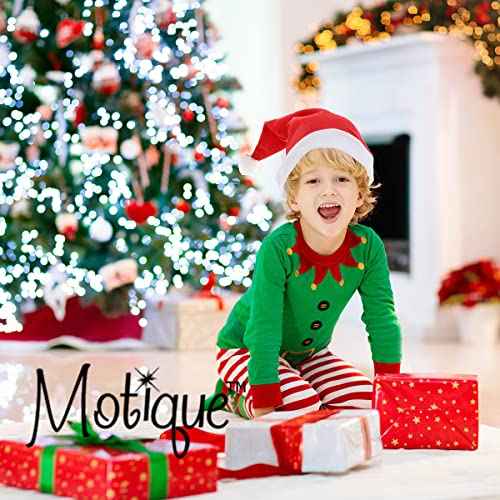Motique Accessories Christmas Hat with Glitter Xmas Santa Holiday Hat for Teens & Adults