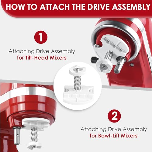 Ice Cream Maker Attachment for KitchenAid 2 QT Freezer Bowl - White