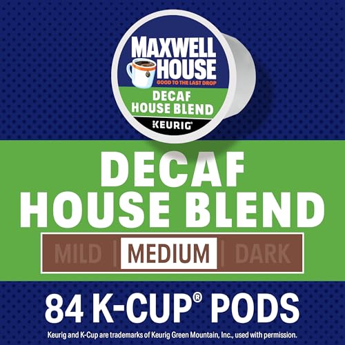 Decaf House Blend Medium Roast Coffee Pods - 84 Count, Keurig Compatible - Maxwell House