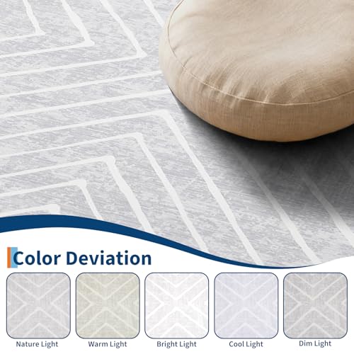 Grey 9x12 Modern Geometric Area Rug Non-Slip Soft Carpet for Living Room