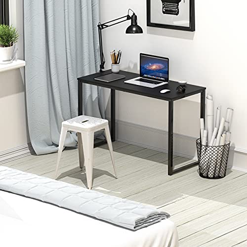 SHW Mission 32-Inch Black Home Office Computer Desk - Space-Saving Study Table