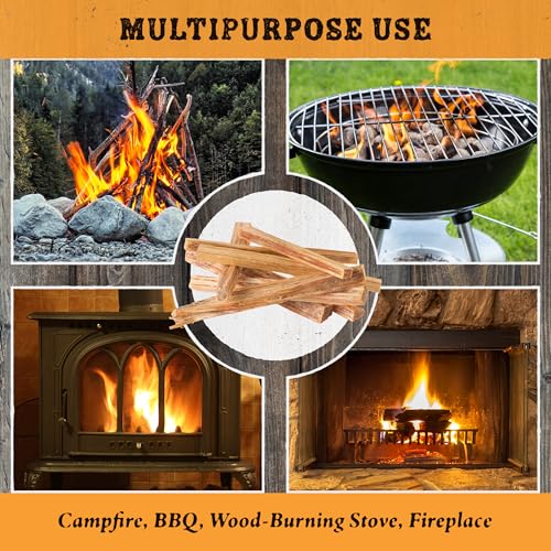 10 Lb Bulk Firewood Fire Starter Sticks - All-Natural Pine for Indoor Outdoor Fireplaces, Campfires, BBQ Grills