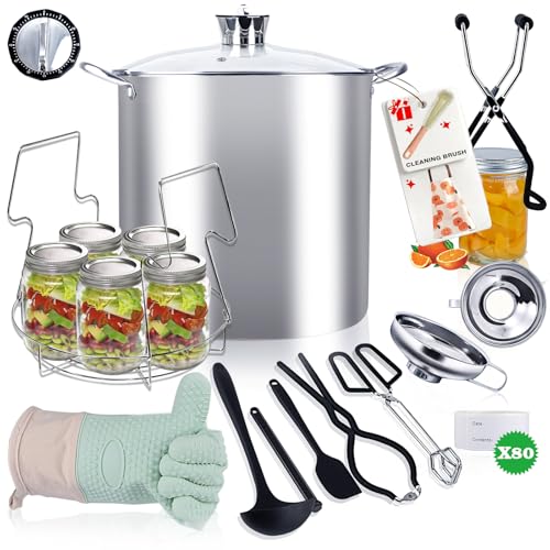 13-Inch Stainless Steel Water Bath Canning Kit with Pot, Rack & Accessories