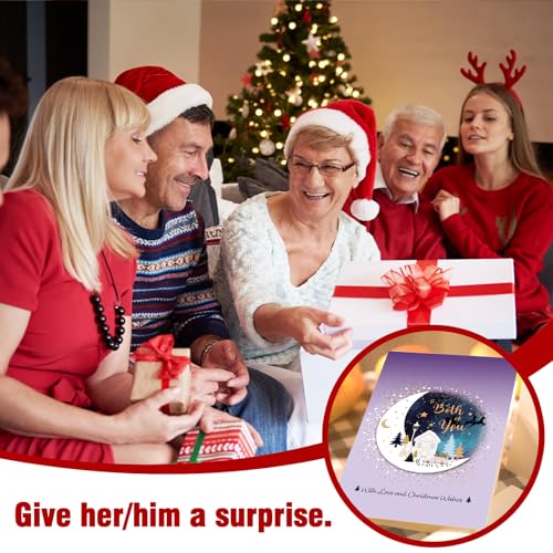 WDphouly Christmas Card for Couples - 'Both of You' Holiday Greeting Card with Envelope - WD-056