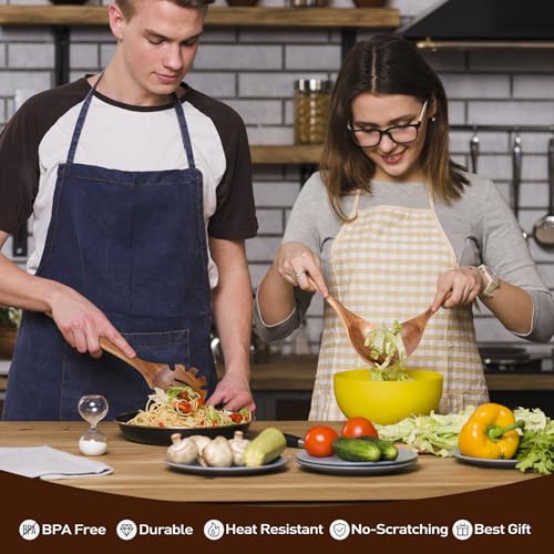 Wooden Spoons for Cooking - 8-Piece Kitchen Utensil Set made of