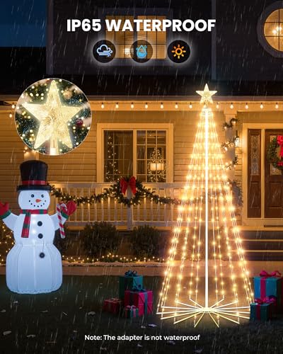 6ft Outdoor LED Cone Christmas Tree with 265 Lights & Remote