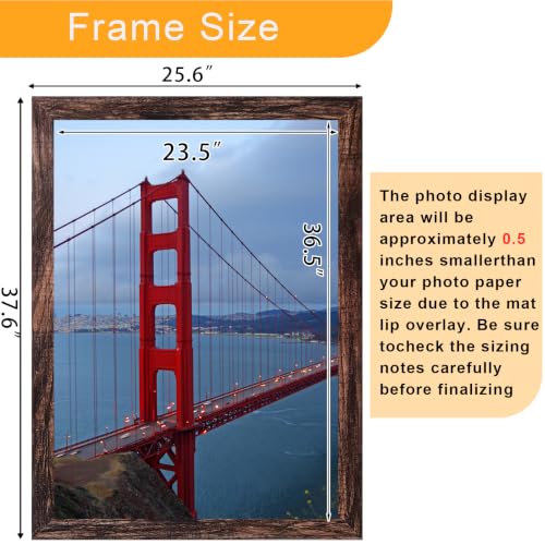 24x36 Inch Poster Frame Wall Display - Brown Engineered Wood, 1 Pack (Variation: Brown / 24x36)