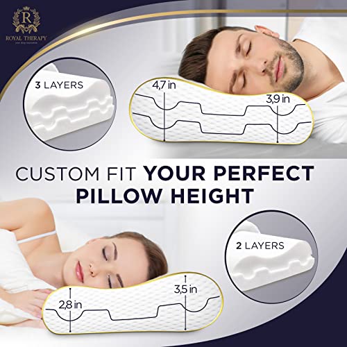 Royal Therapy King Memory Foam Cervical Pillow 31x14x5 inch for Neck Pain