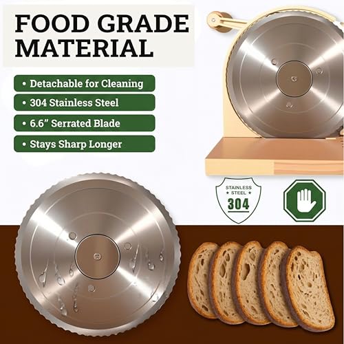 Manual Bread Slicer for Homemade & Sourdough Loaves - Adjustable Thickness