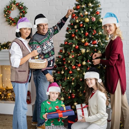 Tokforty Santa Hats for Kids Plush Unisex Xmas Hat - Green