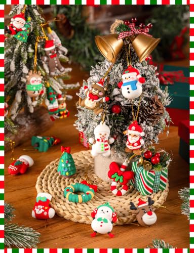 32PCS Christmas Santa Ornaments Set with Strings for Tree Decoration